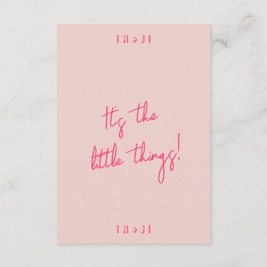 Whimsical roze kleurrijke moderne bruiloft details informatiekaartje (Achterkant)