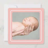 Whimsical roze olifant liefde baby meisje foto geb aankondiging (Achterkant)