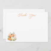 Whimsical Roze & Oranje Pompoenen Bedankkaart (Voorkant / Achterkant)