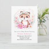 Whimsical roze otter weide meisje Baby shower Kaart (Staand voorkant)