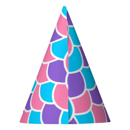 Whimsical Roze Paarse en Blauwe Zeemeermin Feesthoedjes (Achterkant)