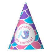 Whimsical Roze Paarse en Blauwe Zeemeermin Feesthoedjes (Voorkant)