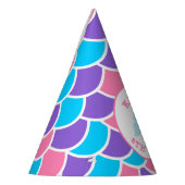 Whimsical Roze Paarse en Blauwe Zeemeermin Feesthoedjes (Links)