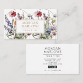 Whimsical Roze Paarse Schattigee Boho Bloemen Wild Visitekaartje (Voorkant / Achterkant)