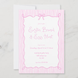 Whimsical Roze Paasbrunch & Egg Hunt uitnodiging