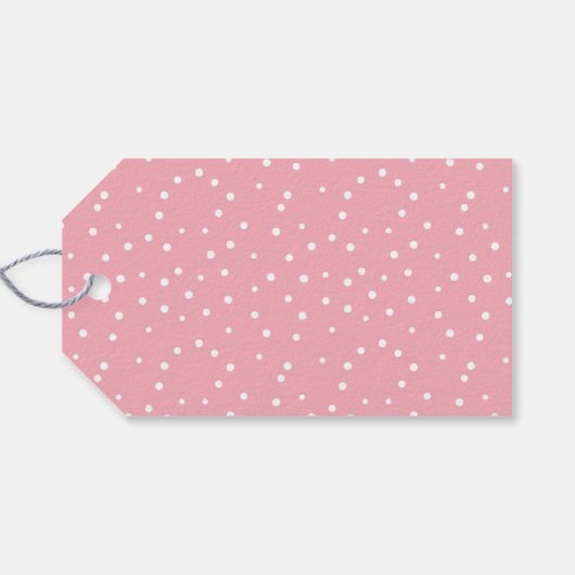 Whimsical Roze Polka Dot Verjaardagstaart - Dank u Cadeaulabel (Achterkant Horizontaal)