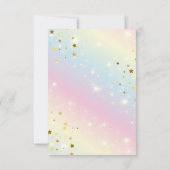 Whimsical roze Rainbow eenhoorn 1st Verjaardag fee Bedankkaart (Achterkant)