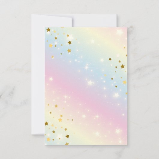 Whimsical roze Rainbow eenhoorn 1st Verjaardag fee Bedankkaart (Achterkant)