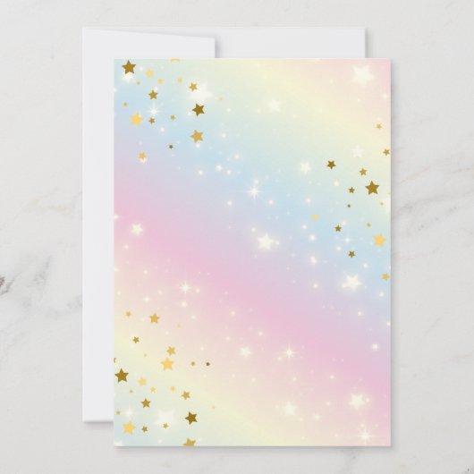 Whimsical roze Rainbow eenhoorn 1st Verjaardag fee Kaart (Achterkant)