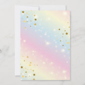 Whimsical roze Rainbow eenhoorn 1st Verjaardag fee Kaart (Achterkant)