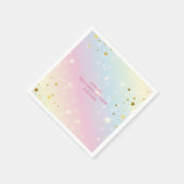 Whimsical roze Rainbow eenhoorn 1st Verjaardag fee Servet (Hoek)