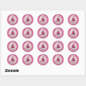 Whimsical Roze Retro Santa Stickers (Vel)