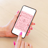 Whimsical Roze Rood Wavy Lijst bruiloft receptie Kaart