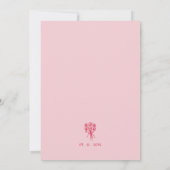 Whimsical Roze Roze Doodle Krabbel bewaar de datum Kaart (Achterkant)