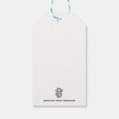 Whimsical roze schattige lovebirds met harten cadeaulabel (Achterkant)