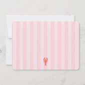 Whimsical Roze Sinaasappel Lobster Doodle Vrijgeze Bedankkaart (Achterkant)