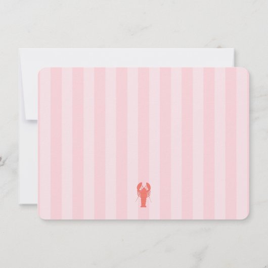 Whimsical Roze Sinaasappel Lobster Doodle Vrijgeze Bedankkaart (Achterkant)