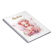 Whimsical roze sprookjesfee notitieboek (Rechterzijde)