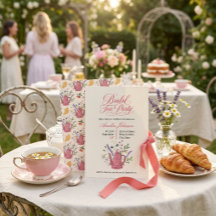 Whimsical Roze Theepot Wildflower Bruids Theeparti
