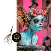 Whimsical Roze Valentijnsdag Gargoyle Decoupage Tissuepapier