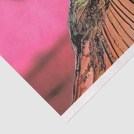 Whimsical Roze Valentijnsdag Gargoyle Decoupage Tissuepapier (Detail)