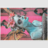 Whimsical Roze Valentijnsdag Gargoyle Decoupage Tissuepapier (Voorkant)