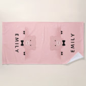 Whimsical Roze Varken Schattige en Dashing Strandlaken (Voorkant)