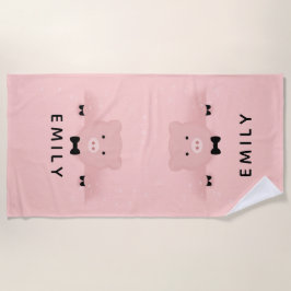 Whimsical Roze Varken Schattige en Dashing Strandlaken