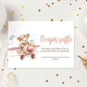 Whimsical Roze Vliegtuig Avontuur Baby shower Informatiekaartje