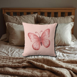 Whimsical Roze Vlinder Kussen