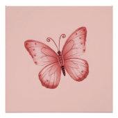   Whimsical Roze Vlinder  Perfect Poster (Voorkant)