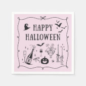 Whimsical, roze vrolijke Halloween party servetten (Voorkant)