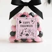 Whimsical, roze vrolijke Halloween sticker