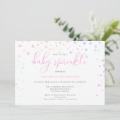 Whimsical Roze Waterverf Confetti Baby Sprinkle Kaart (Staand voorkant)