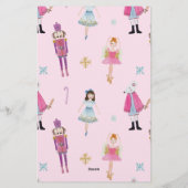 Whimsical Roze Waterverf Notenkraker Ballerina Briefpapier (Achterkant)