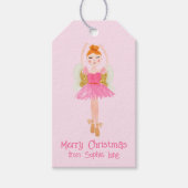 Whimsical Roze Waterverf Notenkraker Ballerina Cadeaulabel (Voorkant)