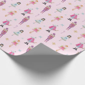 Whimsical Roze Waterverf Notenkraker Ballet Cadeaupapier (Hoek)