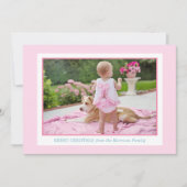 Whimsical Roze Waterverf Notenkraker Ballet Foto Feestdagenkaart (Voorkant)