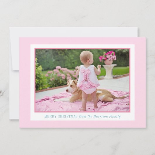 Whimsical Roze Waterverf Notenkraker Ballet Foto Feestdagenkaart (Voorkant)