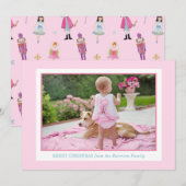 Whimsical Roze Waterverf Notenkraker Ballet Foto Feestdagenkaart (Voorkant / Achterkant)