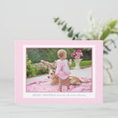 Whimsical Roze Waterverf Notenkraker Ballet Foto Feestdagenkaart (Staand voorkant)