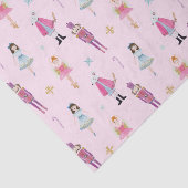 Whimsical Roze Waterverf Notenkraker Ballet Tissuepapier (Detail)