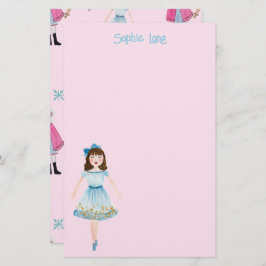 Whimsical Roze Waterverf Notenkraker Clara Briefpapier