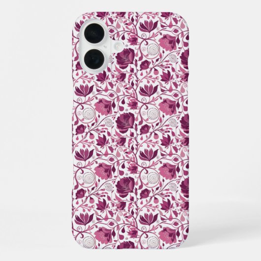 Whimsical Roze Wijnranken Elegantie iPhone Hoesje (Achterkant)