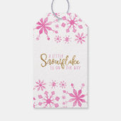 Whimsical Roze Winter Wonderland Baby shower Cadeaulabel (Achterkant)