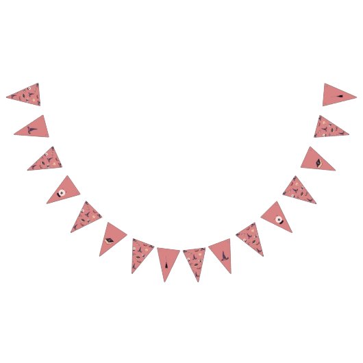 Whimsical roze witch themed vlaggetjes (Alle)