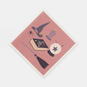 Whimsical roze witchy-party servet (Hoek)