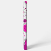 Whimsical roze witte harten bloemen bloemige naam samsung galaxy hoesje (Linkerkant)