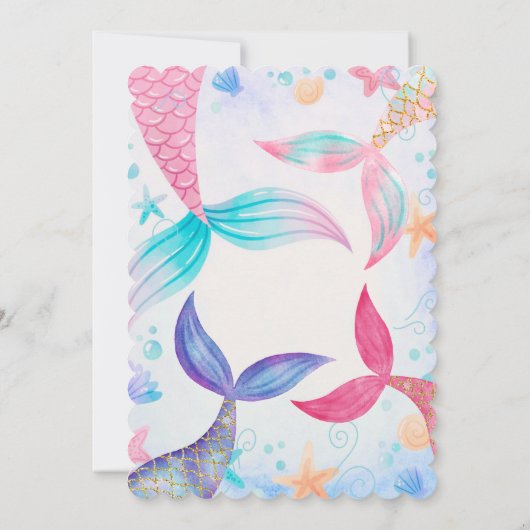 Whimsical Roze Zeemeermin Staart 17e verjaardag Kaart (Achterkant)