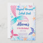 Whimsical Roze Zeemeermin Staart 17e verjaardag Kaart (Voorkant)